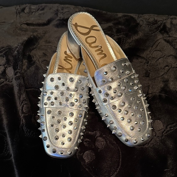 Sam Edelman Shoes - Sam Edelman Silver Studded Augustus Slip-Ons NWT size 8
